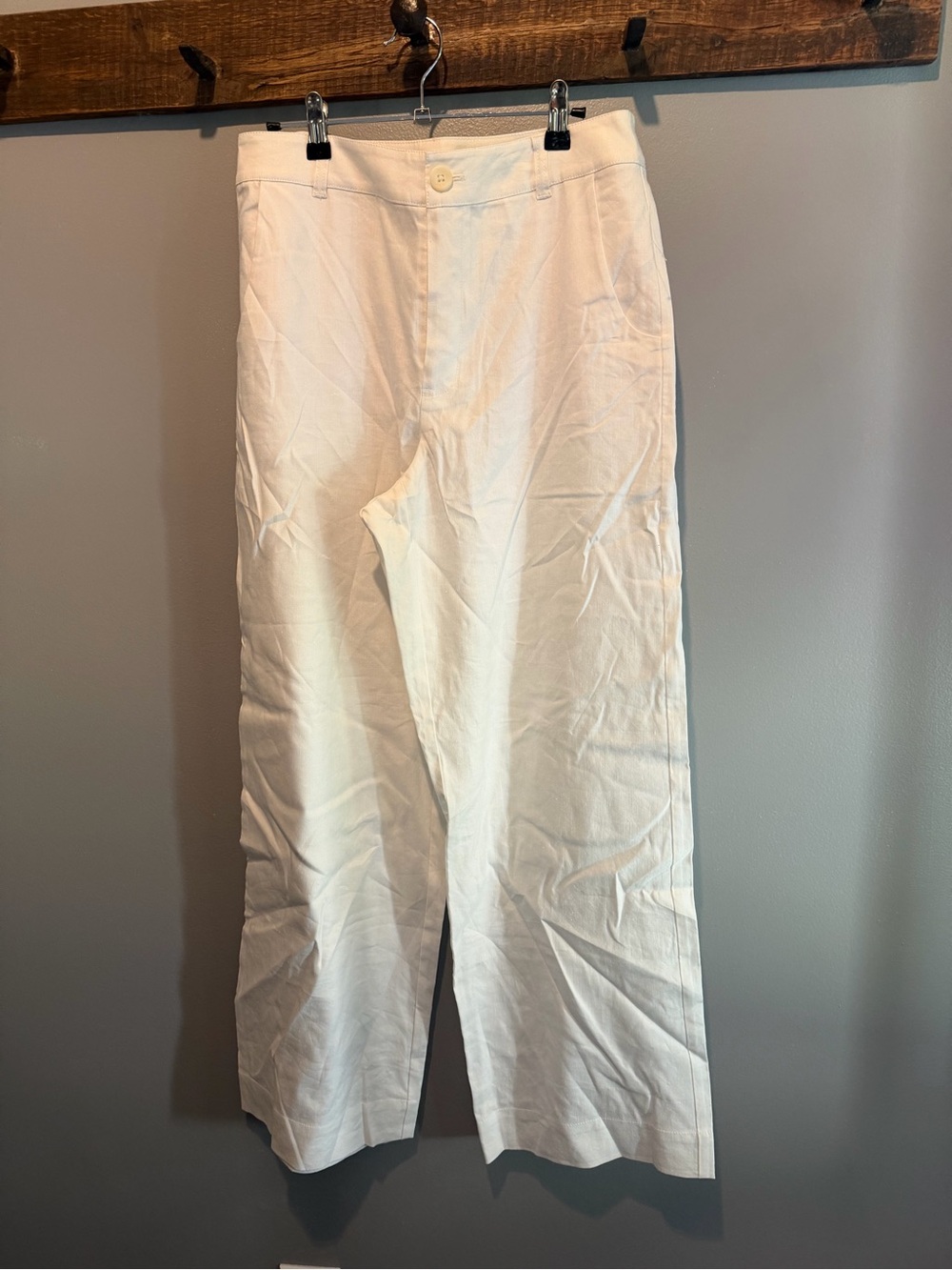 Tommy Bahama White Wide-Leg Linen Blend Pants